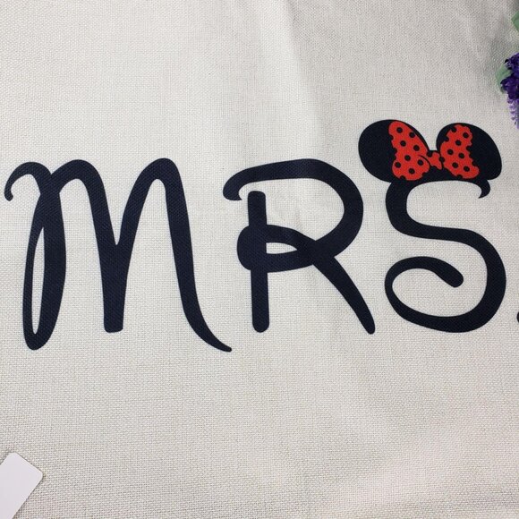 MRS Minnie Mouse Ears Sham Pillowcase Throw Accent Cushion Cover Home Decor - Picture 3 of 13